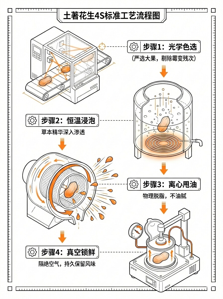 土著花生4S标准工艺流程蓝图